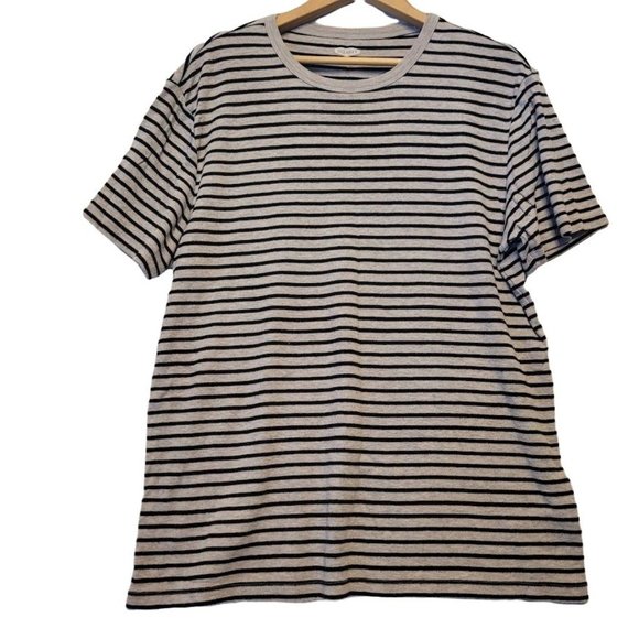 Old Navy Tops - Old Navy Black White Striped T-Shirt Plush Knit Tee Top Size M